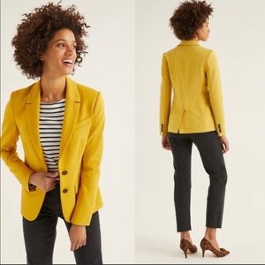 NWT BODEN- Ponte Blazer Size 10 Petite yellow mustard stretchy jersey Best ever